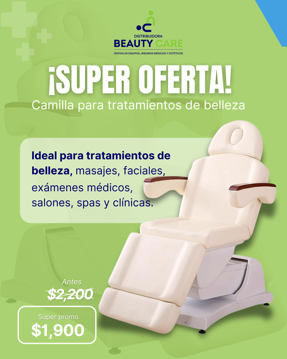 Oferta camilla tratamientos de belleza